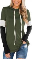 stay fashionable and comfy: minclouse women's color block hoodie with drawstring and long sleeves logo