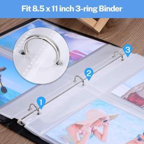img 2 attached to MaxGear 60 Pack 5X7 Photo Sleeves For 3 Ring Binders - Archival Quality Photo Pages With 2 Pockets Per Page, Holds 240 Photos - Photo Protectors And Sheet Protector Refill Pages Fits 8.5 X 11 Binders