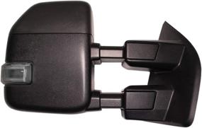 img 3 attached to 🚘 Black Housing Towing Mirror with Temperature Sensor for Ford Super Duty F-250 F-350 F-450 F-550 2017-2019, Includes Blind Spot, Turn Signal, Clearance, and Auxiliary Lamp