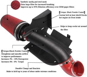 img 3 attached to MOOSUN 4 inch Cold Air Intake Black Tube + Heat Shield for 1999-2006 GMC/Chevy V8 4.8L/5.3L/6.0L Silverado 1500/2500/3500 Red: Boost Performance and Protect Your Engine!