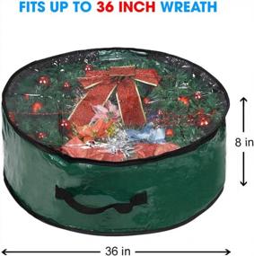 img 3 attached to Propik Christmas Wreath Storage Bag With Clear Window - 36" Garland Holiday Container For Easy Organization - Tear-Resistant Fabric - Green, 36" X 36" X 8