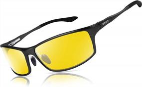 img 4 attached to HD Anti Glare Al-Mg Frame Мужские очки ночного видения для вождения