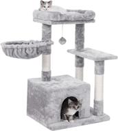 deluxe cat tree condo with scratching post, plush perch and cozy basket - perfect for your kitten's comfort and playtime! логотип