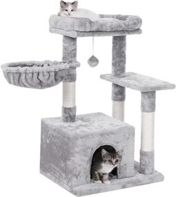 img 4 attached to Deluxe Cat Tree Condo With Scratching Post, Plush Perch And Cozy Basket - Perfect For Your Kitten'S Comfort And Playtime!