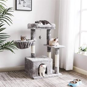 img 2 attached to Deluxe Cat Tree Condo With Scratching Post, Plush Perch And Cozy Basket - Perfect For Your Kitten'S Comfort And Playtime!