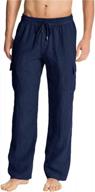 stay stylish and comfy this summer with paslter men's loose fit linen cargo pants with pockets logo