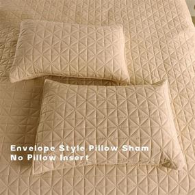 img 1 attached to Exclusivo Mezcla 3-Piece King Size Quilt Set With Pillow Shams, Grid Quilted Bedspread/ Coverlet/ Bed Cover( 96X104 Inches, Camel) -Soft, Lightweight And Reversible