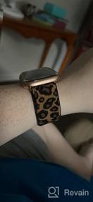img 7 attached to Stylish And Comfy YOSWAN Scrunchie Elastic Watch Band For Apple Watch Series SE/7/6/5/4/3/2/1 - Brown MYD Nylon Dark Leopard - 42Mm/44Mm/45Mm