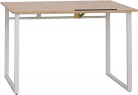img 4 attached to Adjustable Oak Drafting And Drawing Table With Tiltable Tabletop For Artists And Professionals By HOMCOM