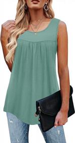 img 4 attached to Stylish And Comfortable Womens Sleeveless Tank Tops With Ruffle Detailing