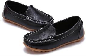 img 1 attached to SOFMUO Leather Loafers Schooling Walking Boys' Shoes : Loafers