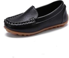 img 4 attached to SOFMUO Leather Loafers Schooling Walking Boys' Shoes : Loafers