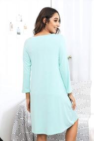 img 3 attached to Experience Comfort With WiWi Bamboo Nightgowns: Long Sleeve, Stretchy, Plus Size Sleepwear For Women