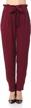 twiinsisters women's paper bag waist tie-front belted pull-on lightweight woven pants logo