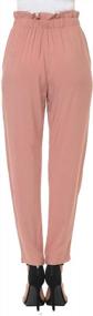 img 2 attached to TwiinSisters Women'S Paper Bag Waist Tie-Front Belted Pull-On Lightweight Woven Pants