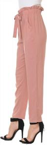 img 1 attached to TwiinSisters Women'S Paper Bag Waist Tie-Front Belted Pull-On Lightweight Woven Pants