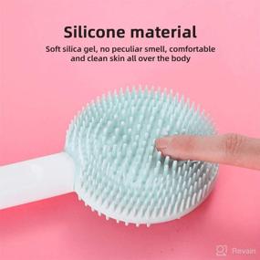 img 2 attached to Silicone Scrubber Massager Exfoliating Pinkwhite