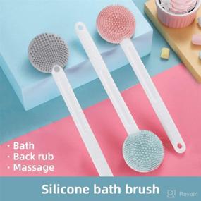 img 3 attached to Silicone Scrubber Massager Exfoliating Pinkwhite
