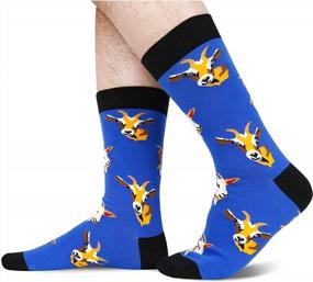 img 2 attached to Cute And Quirky Animal Socks For Men And Boys - Perfect Corgi Or Cat Gifts With Crazy Goat And Duck Designs By SOCKFUN