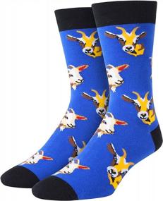 img 3 attached to Cute And Quirky Animal Socks For Men And Boys - Perfect Corgi Or Cat Gifts With Crazy Goat And Duck Designs By SOCKFUN