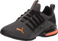 π puma axelion running shadow black vibrant girls' shoes: athletic footwear for active girls logo