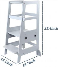 img 3 attached to 🍽️ Zytty Toddler Step Stool - Adjustable Kitchen Helper Learning Tower for Kids - Grey