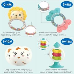 img 2 attached to Qizebaby Baby Toys: 12PCS Rattle Teething Toys for 6-12 Months, Music Learning & Grab-Spin Rattles for Newborns to Toddlers, Boys and Girls