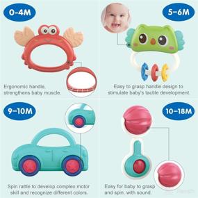 img 1 attached to Qizebaby Baby Toys: 12PCS Rattle Teething Toys for 6-12 Months, Music Learning & Grab-Spin Rattles for Newborns to Toddlers, Boys and Girls