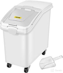 img 4 attached to 📦 Commercial White Ingredient Storage Bin - Mophorn 27 Gallon 500 Cup Container with Scoop and Sliding Lid, Ideal for Kitchen