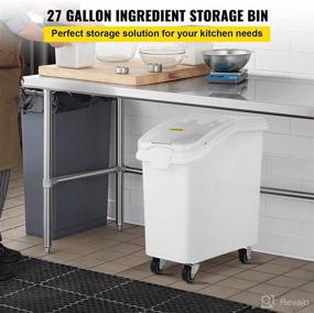 img 3 attached to 📦 Commercial White Ingredient Storage Bin - Mophorn 27 Gallon 500 Cup Container with Scoop and Sliding Lid, Ideal for Kitchen