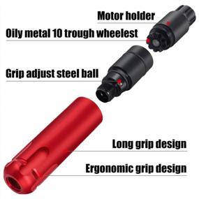 img 3 attached to Yuelong Pro Pen Kits: Complete Rotary Machine Gun With RCA Wireless Power Supply, Disposable Cartridge, Fake Skin, And Case - Ideal For Tattoo Artists (Red)