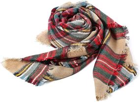 img 1 attached to Stay cozy and chic with American Trends Classic Blanket Scarves - Must-have Women's Accessories at Scarves & Wraps