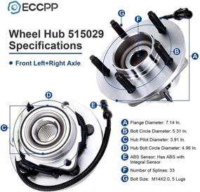 img 1 attached to 🔧 ECCPP 515029 Front Wheel Hub and Bearing Assembly for Ford F-150 Ford F-150 Heritage 2000-2004 - 5 lug 4x4 4WD with ABS - 3 Bolt Flange - 1 piece