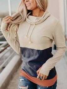 img 3 attached to KAKALOT Women'S Casual Color Block Hooded Sweatshirt With Thumb Holes