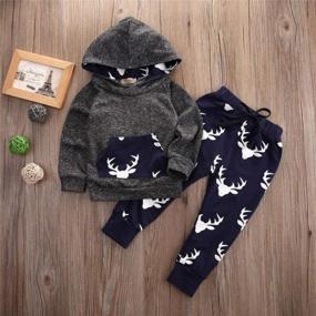 img 1 attached to Autumn Sweatsuit Toddler Boy Clothing Set With Long Sleeve Hoodie Tops And Pants