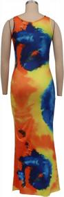 img 1 attached to Womens Tie Dye Bodycon Maxi Dresses Beach Vacation Sleeveless Casual Sexy Floral Summer Boho Plus Size Sundresses