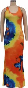 img 3 attached to Womens Tie Dye Bodycon Maxi Dresses Beach Vacation Sleeveless Casual Sexy Floral Summer Boho Plus Size Sundresses