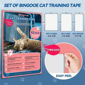 img 2 attached to 🐱 Feline Furniture Protectors - Bingooe Cat Scratch Deterrent Tape | Double Sided Pet Claw Training Deterrent | Corner Couch Protector for Cats | Anti-Scratch Sheets for Furniture, Doors, and Tables