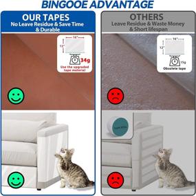 img 1 attached to 🐱 Feline Furniture Protectors - Bingooe Cat Scratch Deterrent Tape | Double Sided Pet Claw Training Deterrent | Corner Couch Protector for Cats | Anti-Scratch Sheets for Furniture, Doors, and Tables