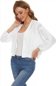 img 2 attached to Stylish Women'S Crochet Cardigan With Batwing Sleeve And Open Front