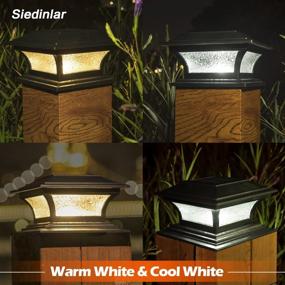 img 1 attached to 2 упаковки SIEDiNLAR Солнечные фонари для столбов Открытый-теплый белый/холодный белый светодиодный фонарь для забора для 4X4 5X5 6X6 столбов палуба патио украшение сада