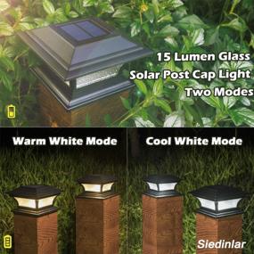 img 3 attached to 2 Pack SIEDiNLAR Solar Post Lights Outdoor - Warm White/Cool White LED Fence Cap Light For 4X4 5X5 6X6 Posts Deck Patio Garden Decoration