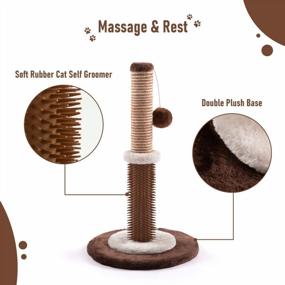 img 1 attached to Jaoul 21" Cat Scratching Post With Double Base Plate And Self Groomer For Indoor Cats