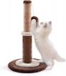 jaoul 21" cat scratching post with double base plate and self groomer for indoor cats logo
