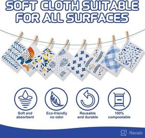 img 2 attached to 🌿 Nature-inspired Reusable Kitchen Dishcloths: 8 Pieces of Swedish Dish Cloth Set for Quick Drying & Absorbent Cleaning – Ideal for Washing Dishes, Cleaning Wipes, and Hand Towel in Kitchen