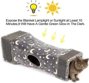 img 3 attached to 🐾 Luckitty Cat Woven Sisal Scratching Barrels Tunnel: Glow in The Dark, with Plush Balls and Luminous Collapsible Design - Perfect for Small Pets like Cats, Rabbits, Kittens, Ferrets, and Puppies