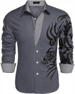 👔 coofandy button fashion sleeve x large men's clothing: stylish shirts for the fashion-forward gentleman logo