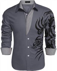 img 4 attached to 👔 COOFANDY Button Fashion Sleeve X Large Men's Clothing: Stylish Shirts for the Fashion-Forward Gentleman