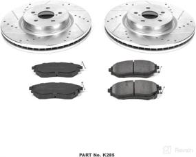 img 2 attached to 🚗 Enhanced Performance Kit: Power Stop K285 Front Z23 Carbon Fiber Brake Pads with Drilled & Slotted Brake Rotors