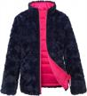rokka&rolla girls' reversible water-resistant teddy sherpa fleece puffer jacket winter coat logo